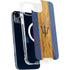 Barbados Flag Dark Wood iPhone 14 Plus MagSafe Case